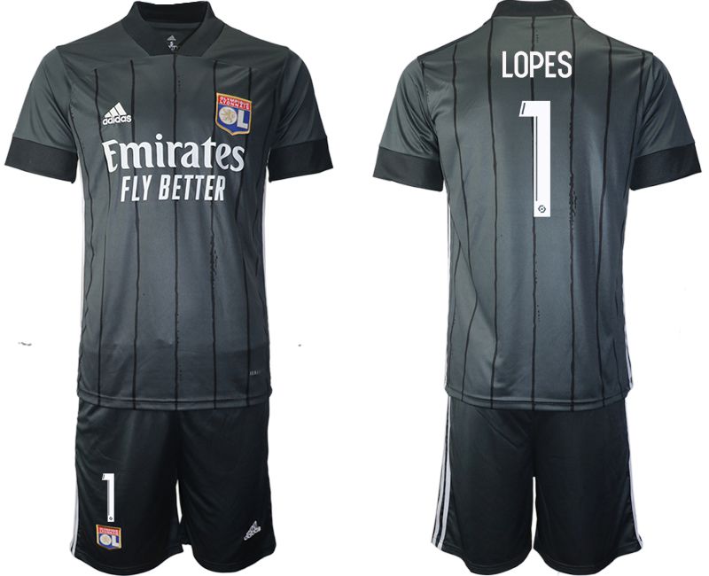 Men 2020-2021 club Olympique Lyonnais away #1 black Soccer Jerseys->other club jersey->Soccer Club Jersey